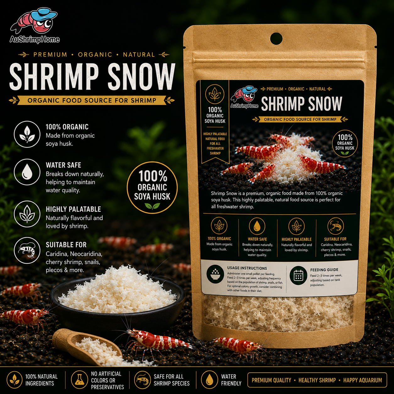 [New Version] Shrimp Snow Food | Soya Husk